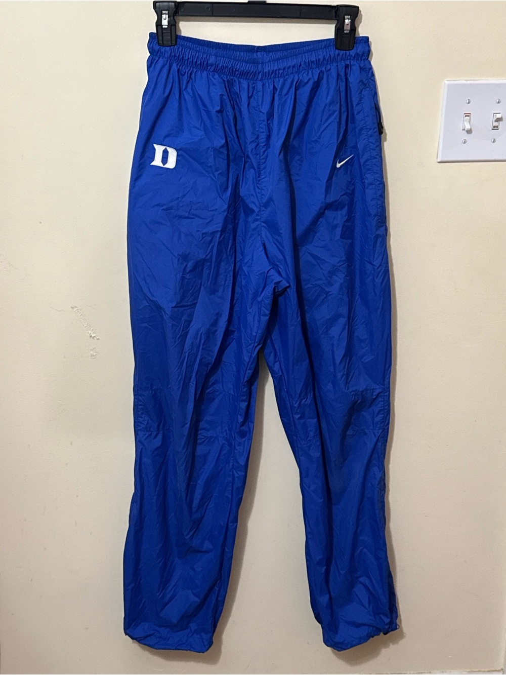 Nike Blue Track Pants with Duke 'D' and Swoosh